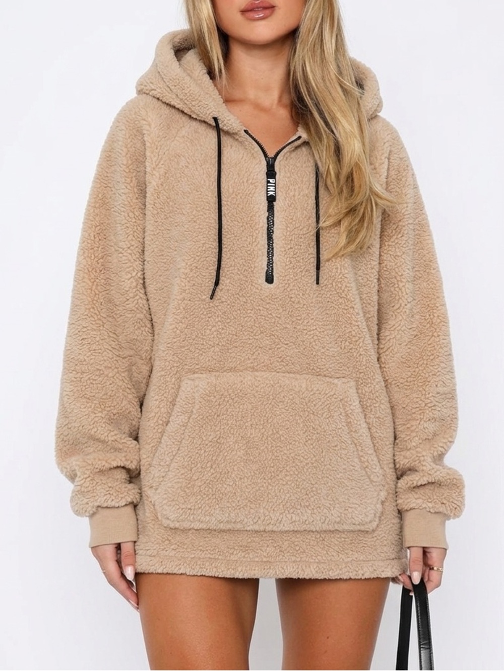 PINK Victoria's Secret Oversized Sherpa fleece pullover hoodie